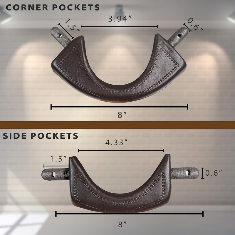 Collapsar Pool Table Pockets - Leatherette Billiard Set of 6 Replacement Accessories - Image 3